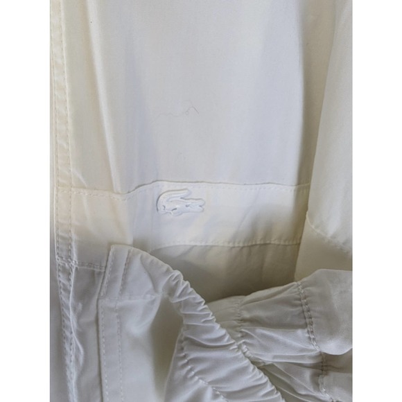 Lacoste White Snap Closure Hooded Track Jacket Size 46 - Picture 2 of 10